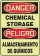 DANGER CHEMICAL STORAGE (BILINGUAL) (GLOW)