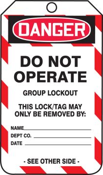 DO NOT OPERATE GROUP LOCKOUT...