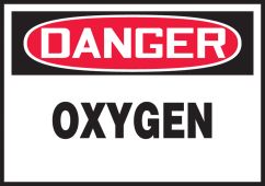 OSHA Danger Safety Label: Oxygen