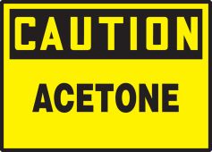 OSHA Caution Safety Label: Acetone