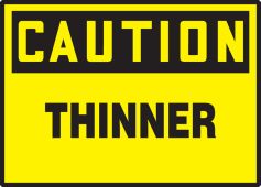OSHA Caution Safety Label: Thinner