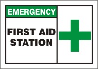 Safety Label: Emergency First Aid Station