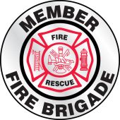 Emergency Response Reflective Helmet Sticker: Fire Brigade Member