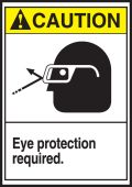 ANSI Caution Safety Label: Eye Protection Required