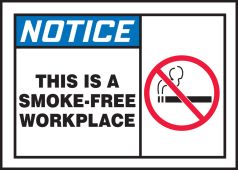 ANSI Notice Safety Label: This Is A Smoke-Free Workplace