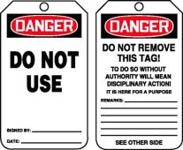 OSHA Danger Safety Tag: Do Not Use