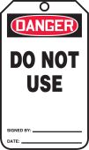 Jumbo OSHA Danger Safety Tag: Do Not Use