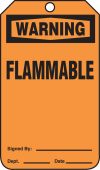 OSHA Warning Safety Tag: Flammable