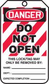 OSHA Danger Lockout Tag: Do Not Open