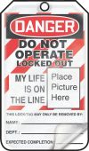 OSHA Danger Self Laminating Safety Tag: Do Not Operate Locked Out
