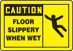 OSHA Caution Safety Label: Floor Slippery When Wet