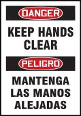 OSHA Danger Safety Labels: Keep Hands Clear, Bilingual