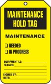 Jumbo Record Status Safety Tag: Maintenance Hold Tag