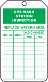 Jumbo Inspection Status Safety Tag: Eye Wash Station Inspection