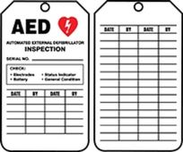 AED Status Safety Tag: Automatic External Defibrillator Inspection